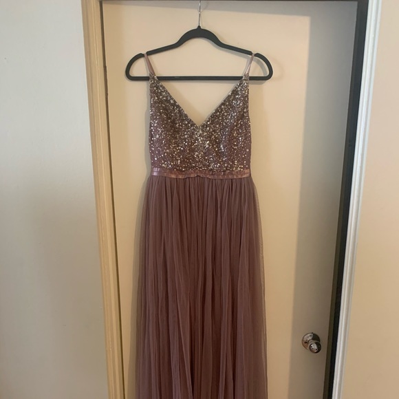 BHLDN size 6 beaded floor length formal dress - Picture 5 of 6